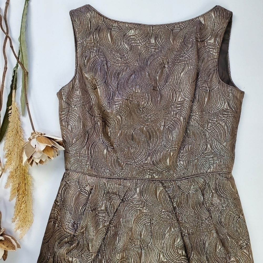 BANANA REPUBLIC Brown Iridescent Shift Dress 4 - Picture 5 of 14